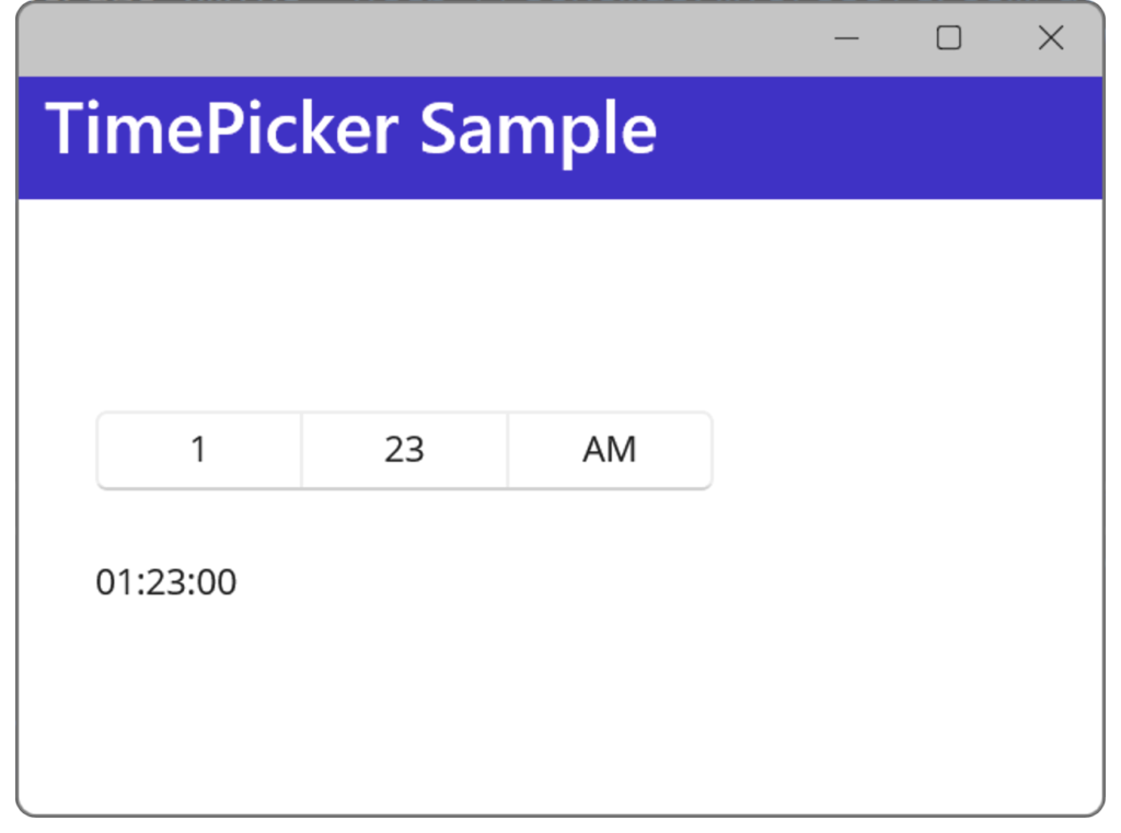 TimePicker の基本使用例