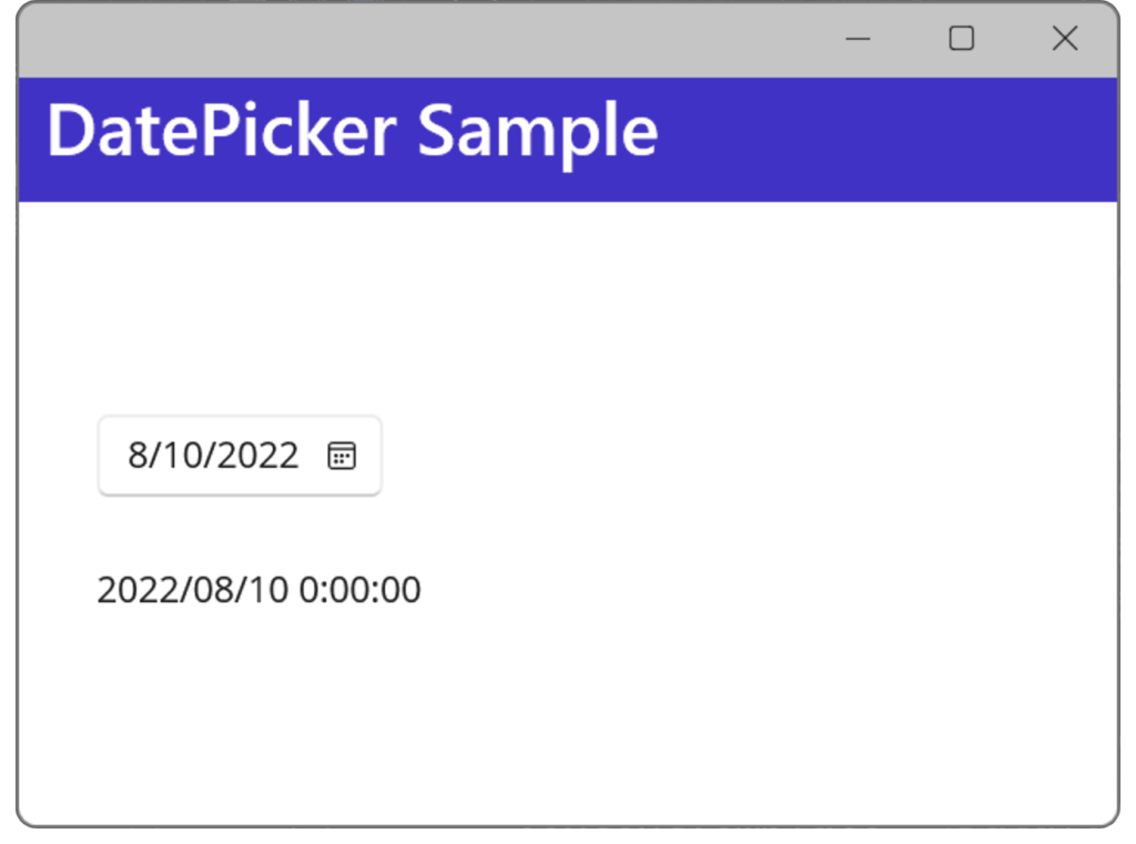 DatePicker の基本使用例