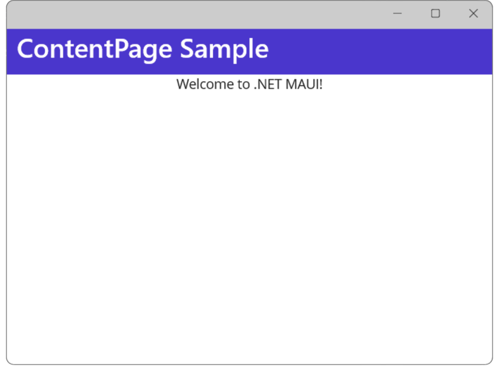 ContentPage を使用する例